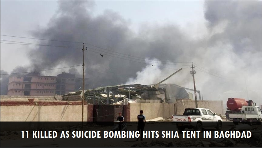 11 killed as suicide bombing hits Shia tent in Baghdad