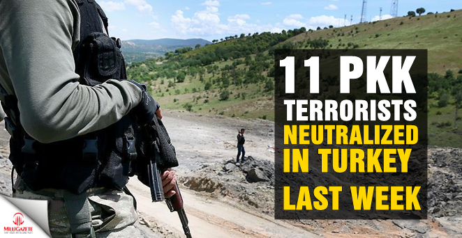 11 PKK terrorists 'neutralized' in Turkey last week