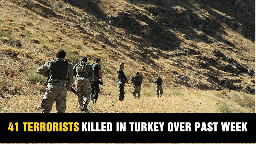 41 terrorists killed in Turkey over past week