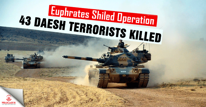 43 Daesh terrorist killed in ongoing Euphrates Shield operation