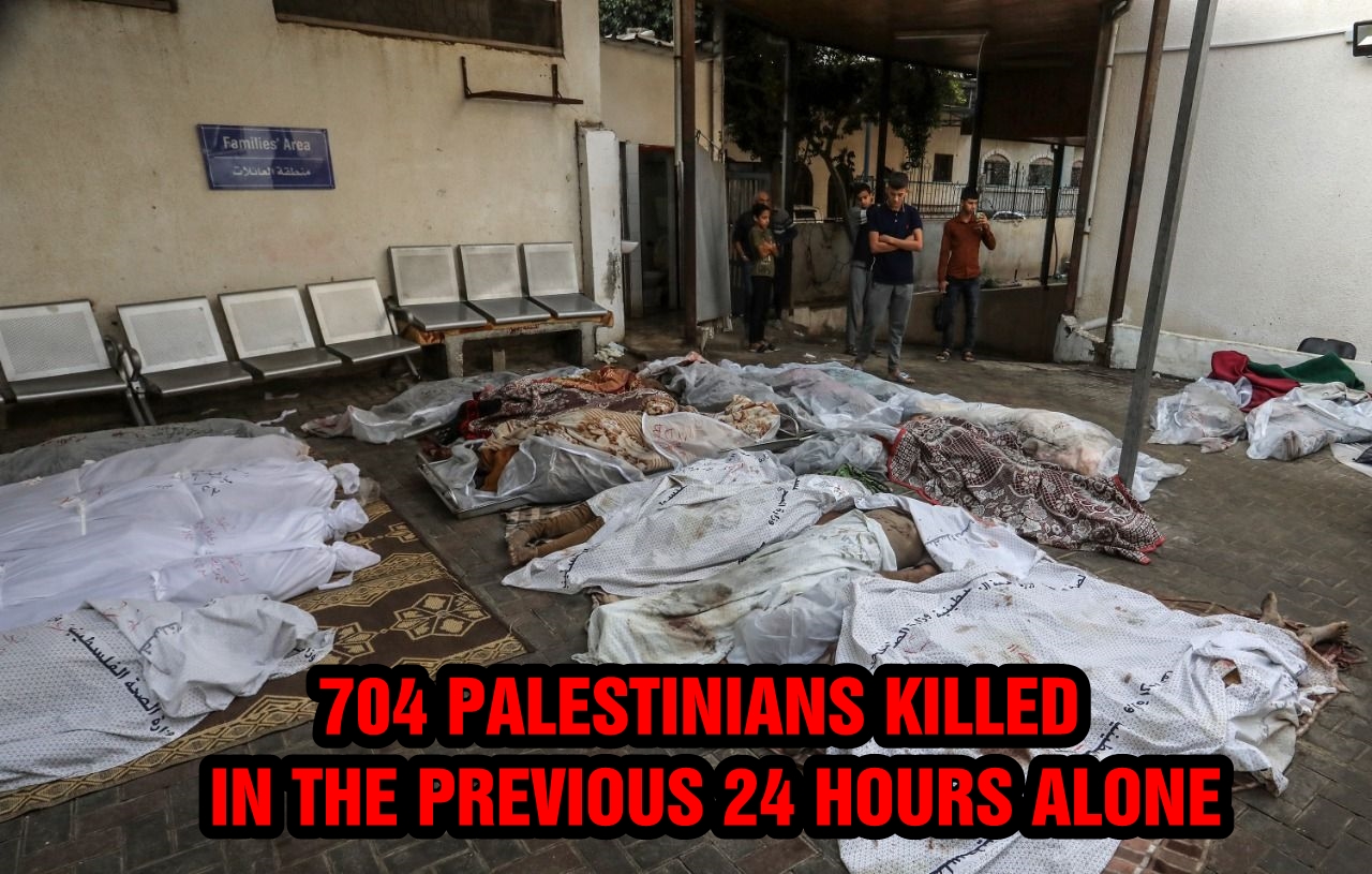 704 Palestinians had been killed in the previous 24 hours alone: Palestinian Health Ministry