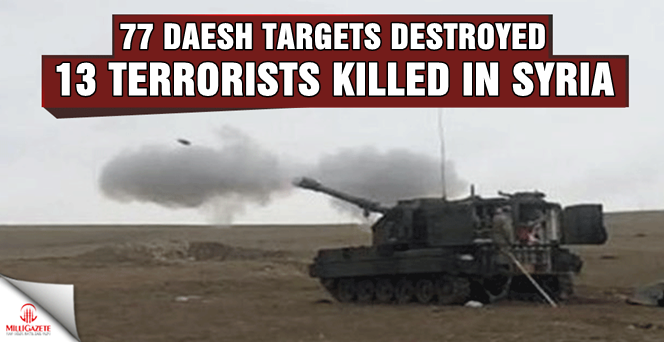 77 Daesh targets destroyed, 13 terrorists killed in Syria