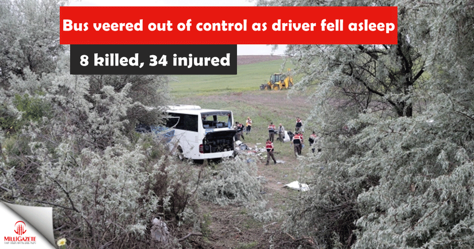 8 killed, 34 injured in bus accident near Ankara
