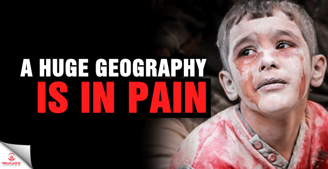 A huge geography is in pain