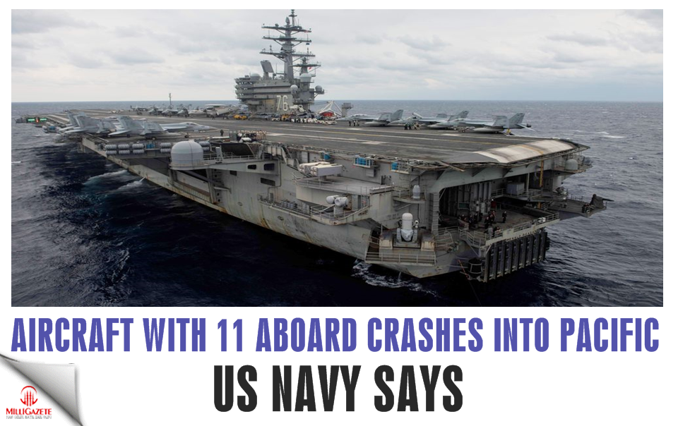 Aircraft with 11 aboard crashes into Pacific, US Navy says