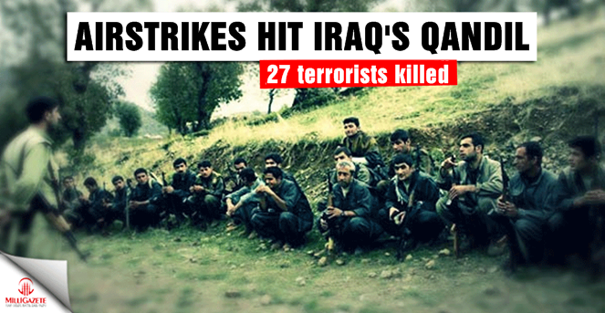Airstrikes hit Iraq's Qandil, 27 PKK terrorists killed