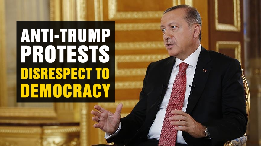 Anti-Trump protests 'disrespect to democracy'