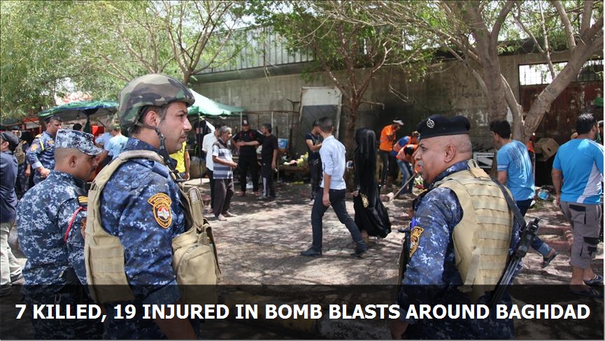 At least 7 killed, 19 injured in bomb blasts around Baghdad