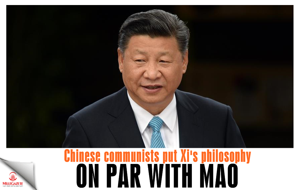 Chinese communists put Xi's philosophy on par with Mao