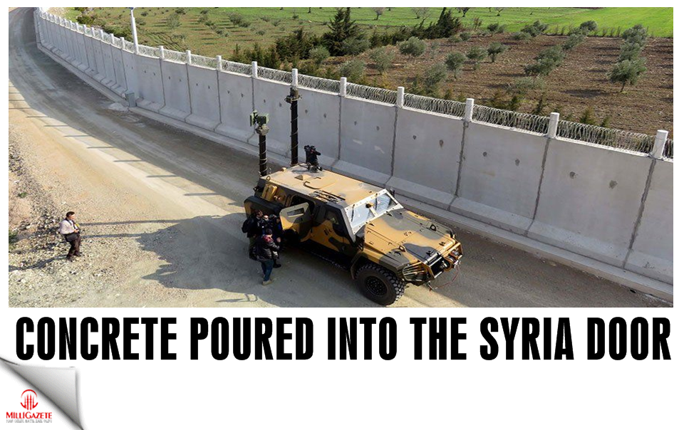 Concrete poured into the Syrian door
