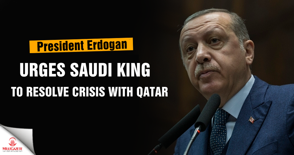 Erdogan urges Saudi king to resolve crisis with Qatar