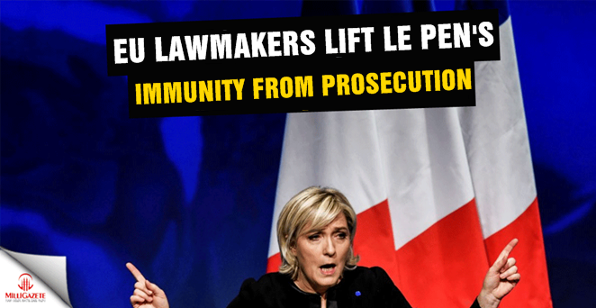 EU lawmakers lift Le Pen's immunity from prosecution