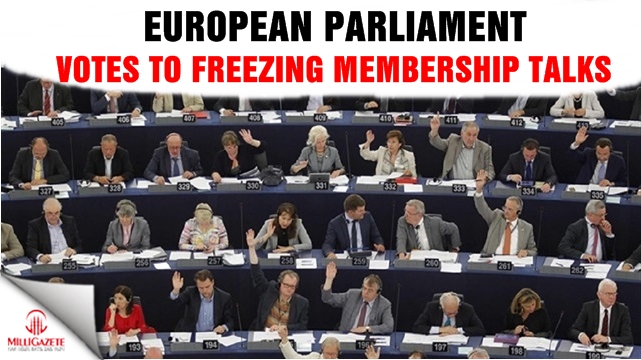 European Parliament votes to freezing membership talks