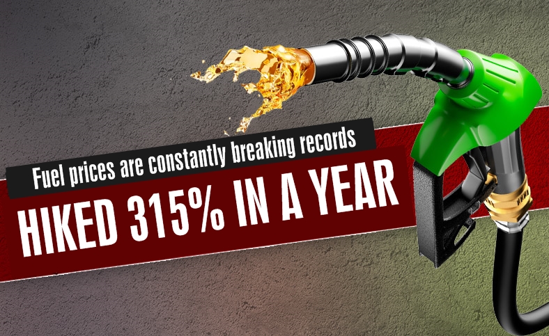 Fuel prices are constantly breaking records: Increased 315% in a year