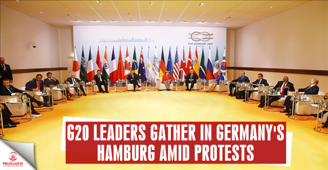 G20 leaders gather in Germany's Hamburg amid protests