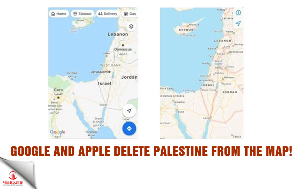 Google and Apple delete Palestine from the map!