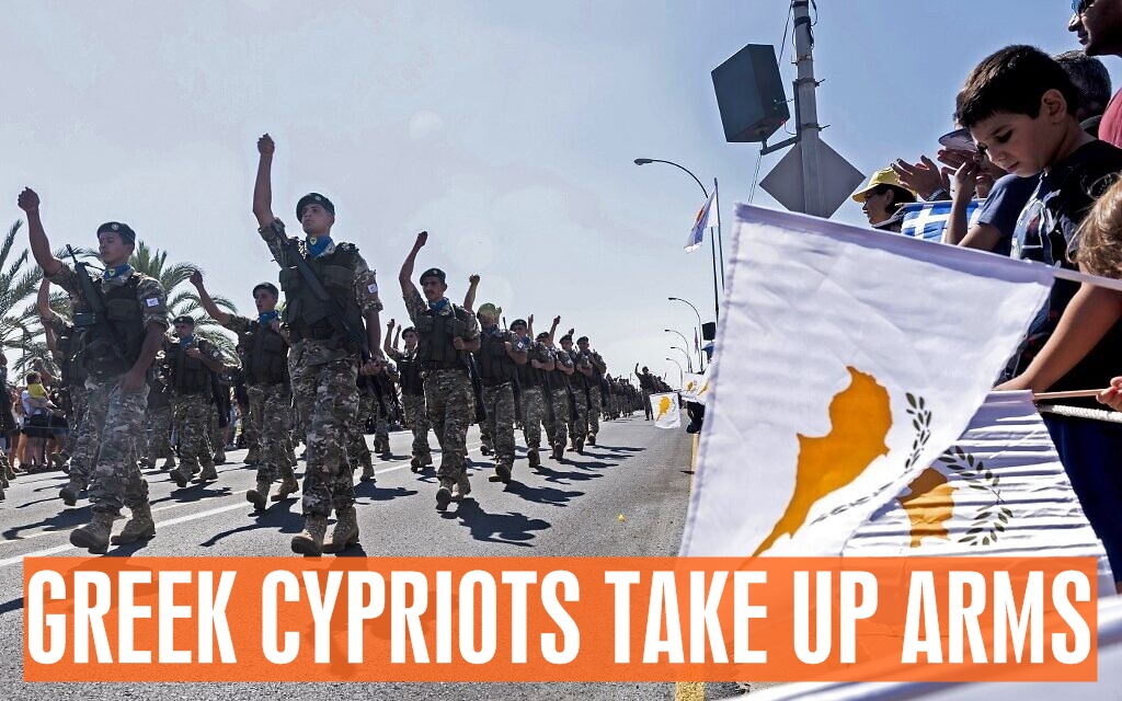 Greek Cypriots take up arms after Greece