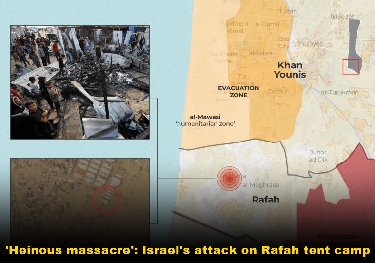 'Heinous massacre': Israel's attack on Rafah tent camp
