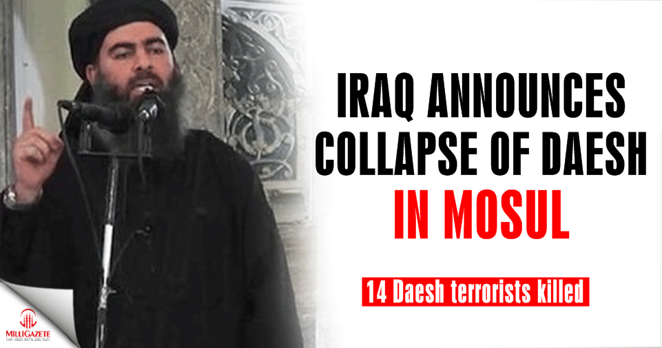 Iraq announces collapse of Daesh in Mosul, 14 killed