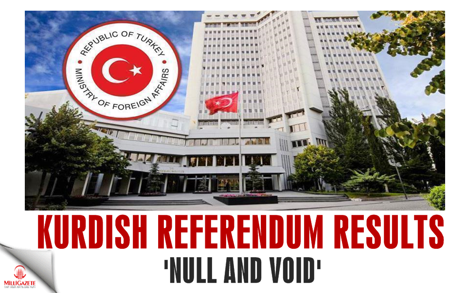 Kurdish referendum results 'null and void': Turkey