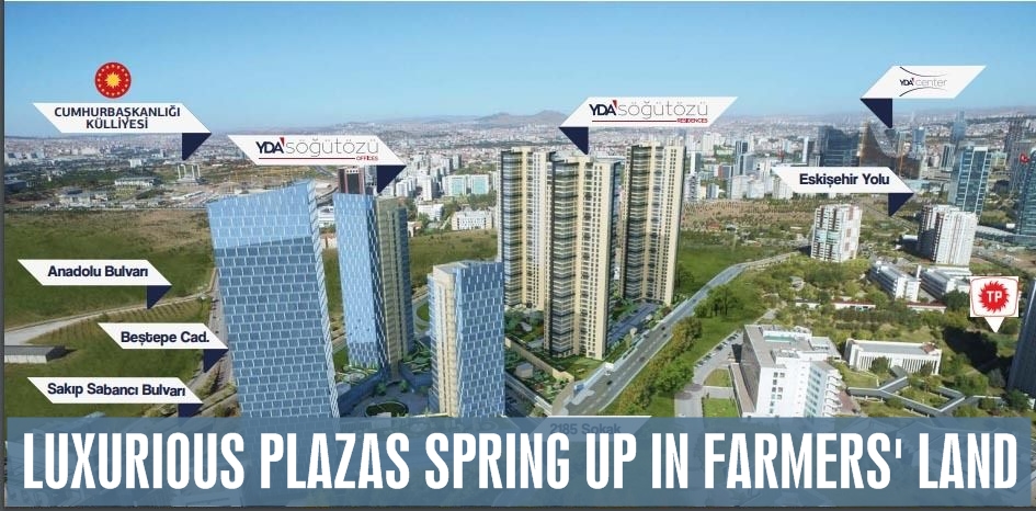 Luxurious plazas spring up in farmers' land