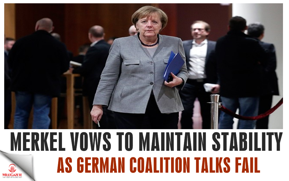 Merkel vows to maintain stability as German coalition talks fail