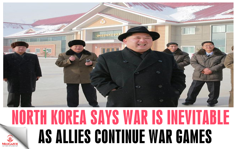 N Korea says war is inevitable as allies continue war games