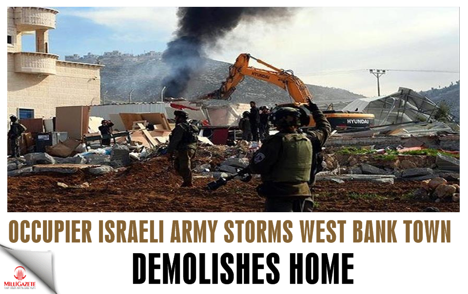 Occupier Israeli army storms W. Bank town, demolishes home