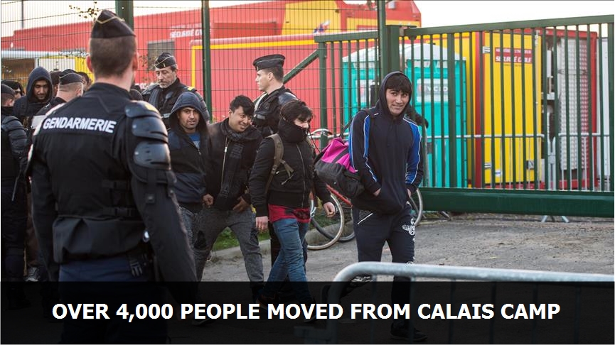 Over 4,000 people moved from Calais camp