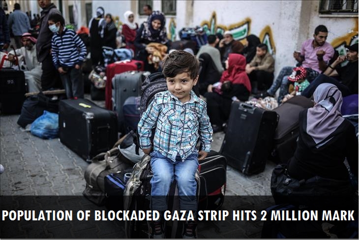 Population of blockaded Gaza Strip hits 2-million mark