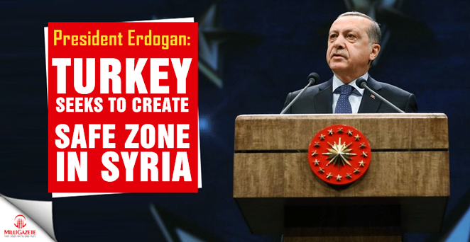 President Erdogan: Turkey seeks to create safe zone in Syria