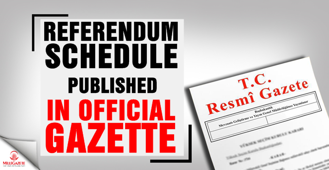 Referendum schedule published in Official Gazette