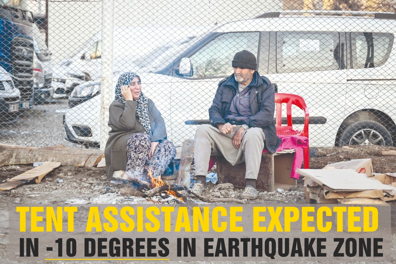 Tent assistance expected in -10 degrees in earthquake zone