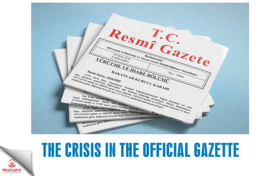 The crisis in the Official Gazette