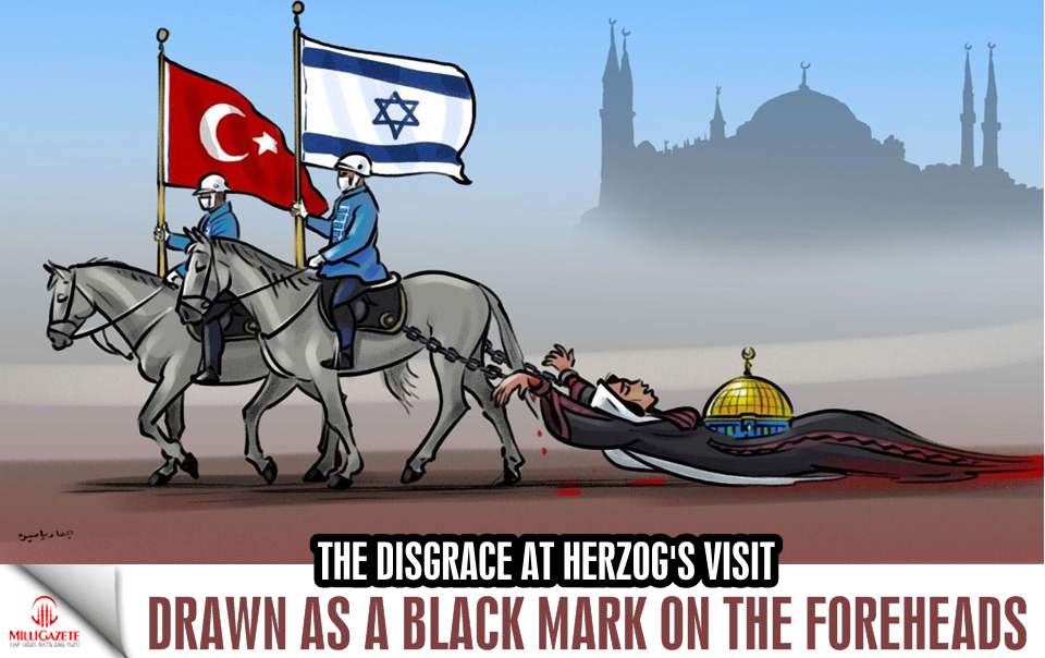 The disgrace at Herzog's visit drawn as a black mark on the foreheads
