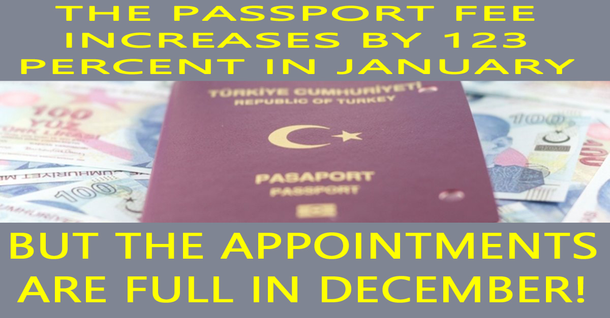 The passport fee increases by 123 percent in January but the appointments are full in December!