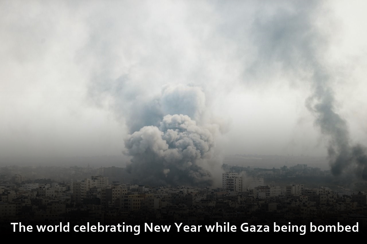 The world celebrating New Year while Gaza being bombed