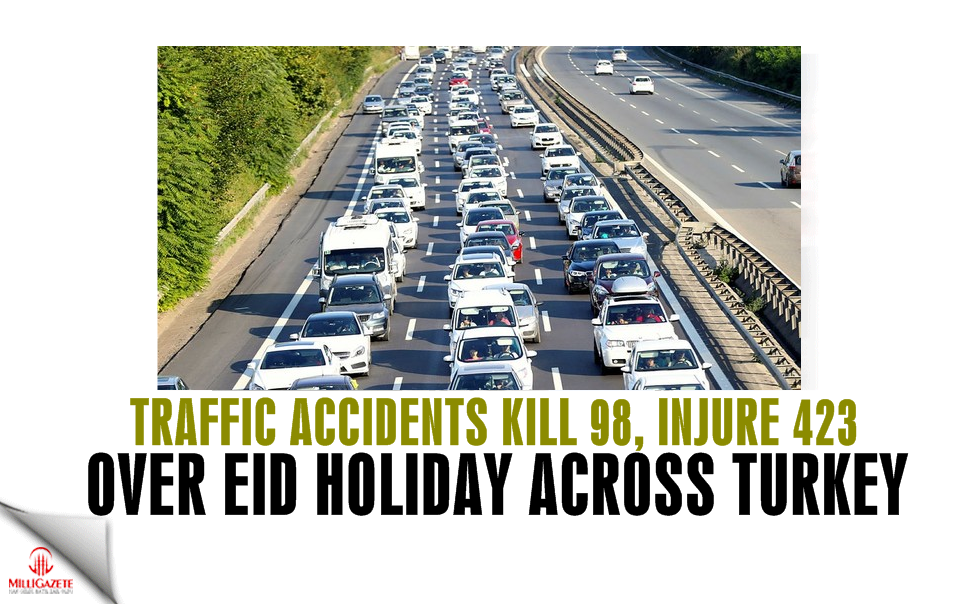 Traffic accidents kill 98, injure 423 over Eid holiday across Turkey