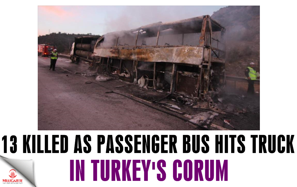 Turkey: 13 killed as passenger bus hits truck