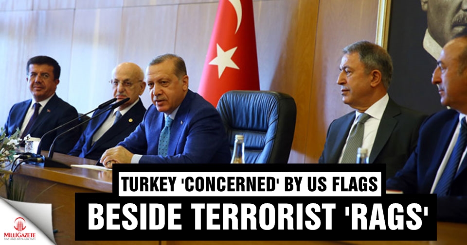 Turkey 'concerned' by US flags beside terrorist 'rags'
