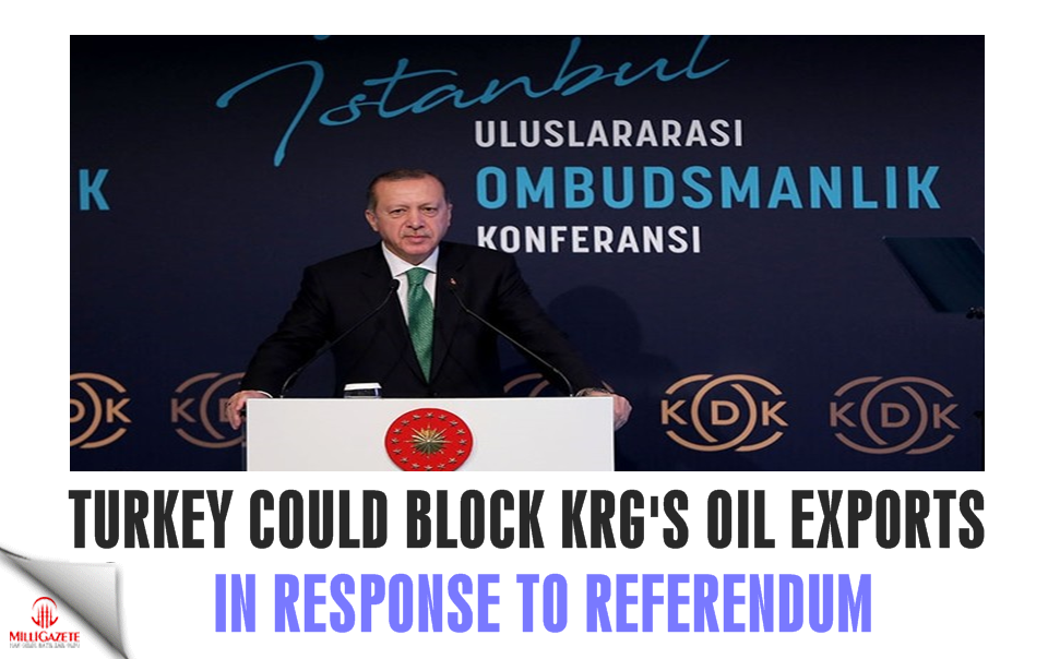 Turkey could block KRG's oil exports in response to referendum, Erdoğan says