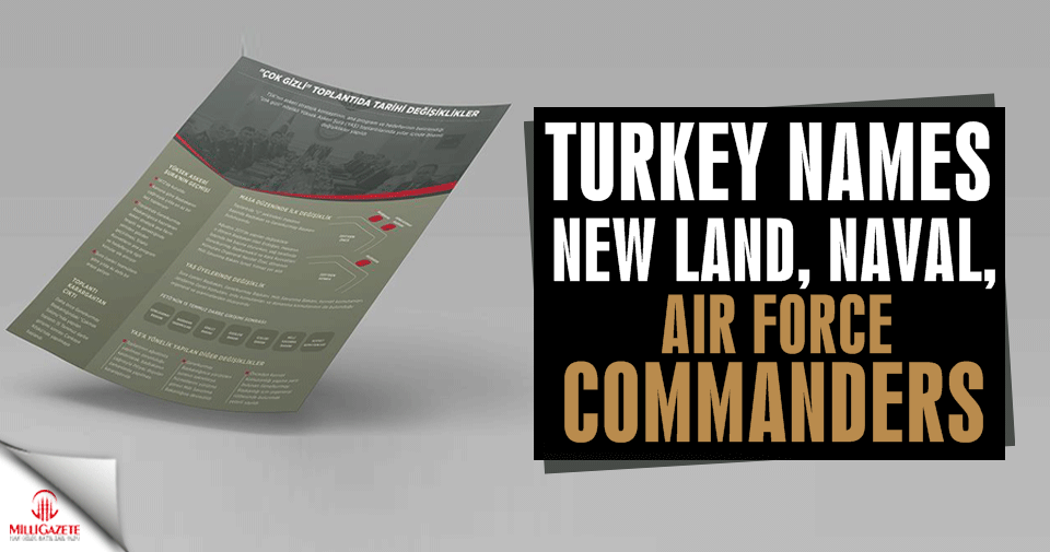 Turkey names new land, naval, air force commanders