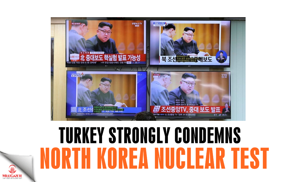 Turkey strongly condemns North Korea nuclear test