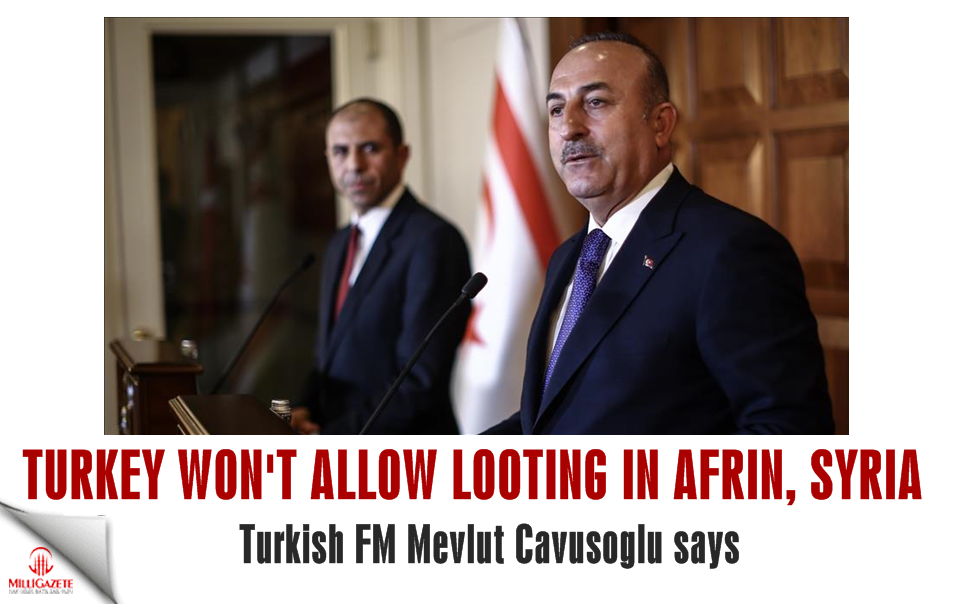 Turkey won't allow looting in Afrin, Syria: Turkish FM
