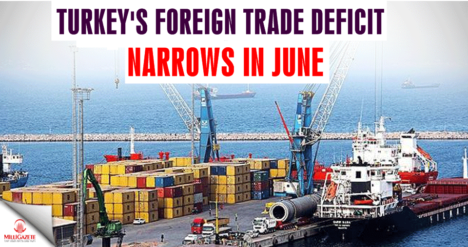 Turkey's foreign trade deficit narrows in June