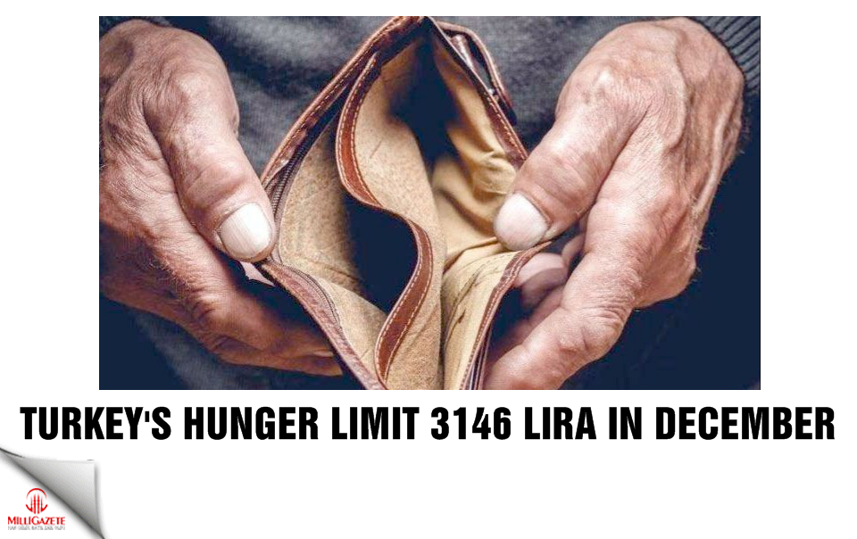 Turkey's hunger limit 3146 lira in December