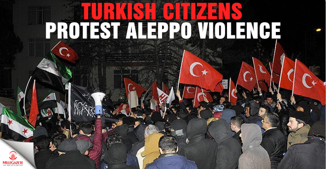 Turkish citizens protest Aleppo violence
