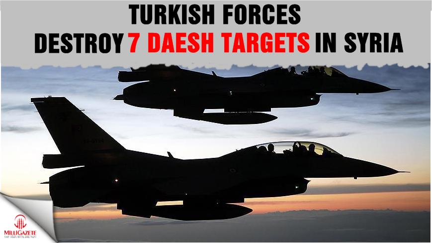 Turkish forces destroy 7 Daesh targets in Syria
