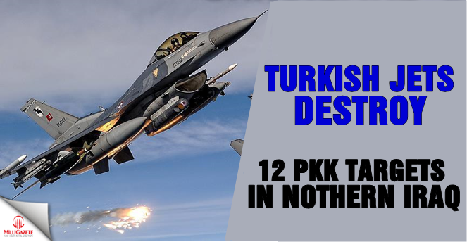 Turkish jets hit 12 PKK targets in northern Iraq