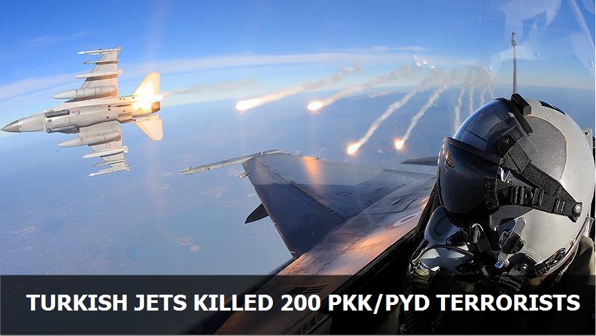 Turkish jets killed 200 PKK/PYD terrorists